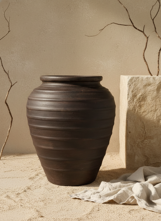 Vaso terracota artesanal Rústico C, feito artesanalmente em Portugal. Decoração  minimalista, rústico, mediterrânico, farmhouse e cottage. Decoração de interiores; Design biofílico; Decoração sustentável