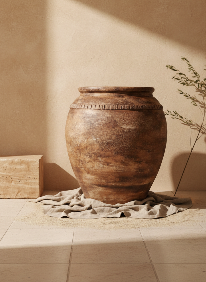 Vaso terracota artesanal RÚSTICO N feito à mão Portugal, decoração wabi-sabi, minimalista, rústico, mediterrânico, Japandi e farmehouse. Decoração e design de interiores; decoração e design biofílico;