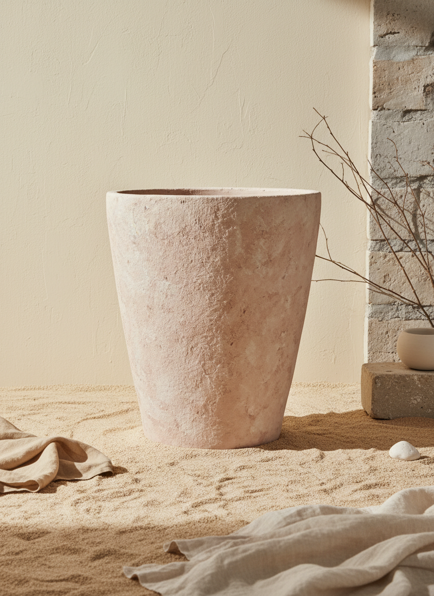 Vaso terracota artesanal  EXC 6, handmade em Portugal, decoração wabi-sabi, farmhouse, Japandi, minimalista, mediterrânica, cottagecore e moderno. Decoração sustentável e design de interiores; design biofílico;