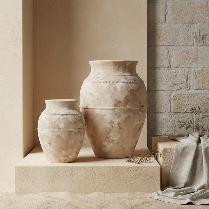 Vaso terracota artesanal LAMOUR G feito à mão Portugal. Decoração orgânica; Decoração sustentável; Design de interiores; decoração e design biofílico; Decoração minimalista, wabi-sabi, rústica, mediterrânico e farmehouse. 