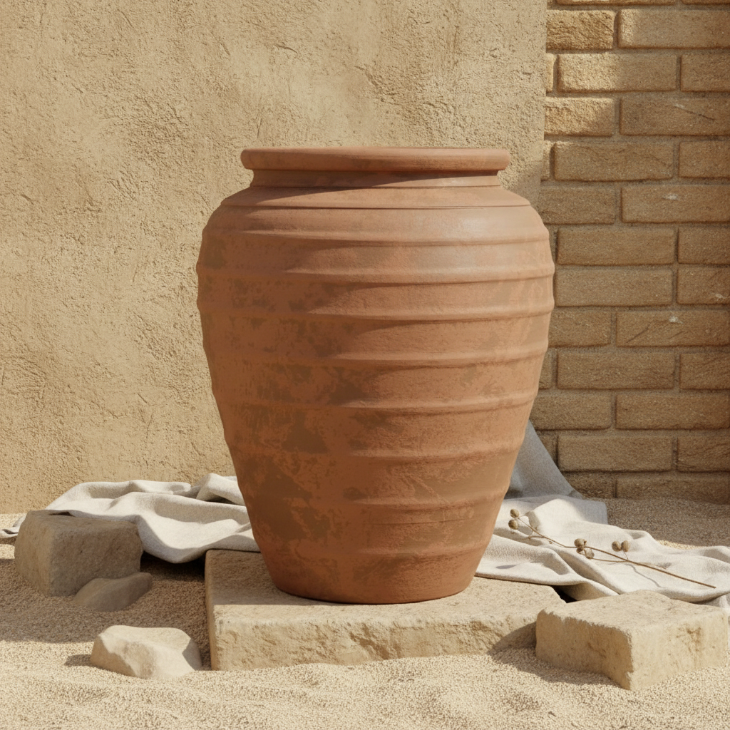 Vaso terracota artesanal  EXC 31, handmade em Portugal. Design de interiores sustentável; design biofílico; Decoração orgânica; Decoração wabi-sabi, farmhouse, Japandi, minimalista, mediterrânica. 