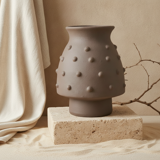 Vaso terracota artesanal  EXC 29, handmade em Portugal.  Decoração orgânica. Decoração minimalista, mediterrânica, cottagecore e moderno.  Decoração orgânica sustentável; design biofílico;