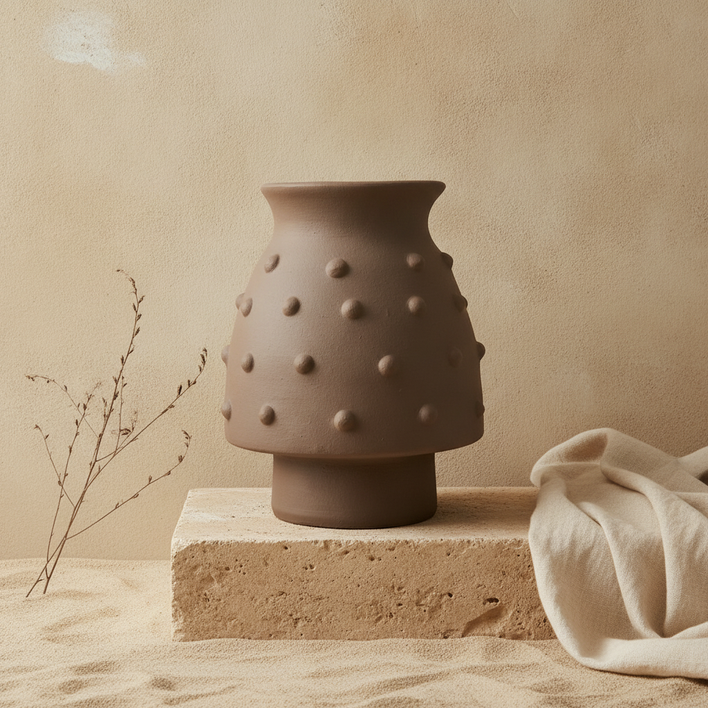 Vaso terracota artesanal  EXC 29, handmade em Portugal.  Decoração orgânica. Decoração minimalista, mediterrânica, cottagecore e moderno.  Decoração orgânica sustentável; design biofílico;