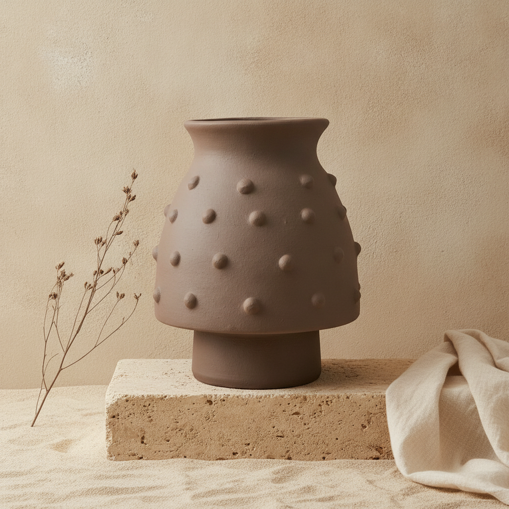 Vaso terracota artesanal  EXC 29, handmade em Portugal.  Decoração orgânica. Decoração minimalista, mediterrânica, cottagecore e moderno.  Decoração orgânica sustentável; design biofílico;
