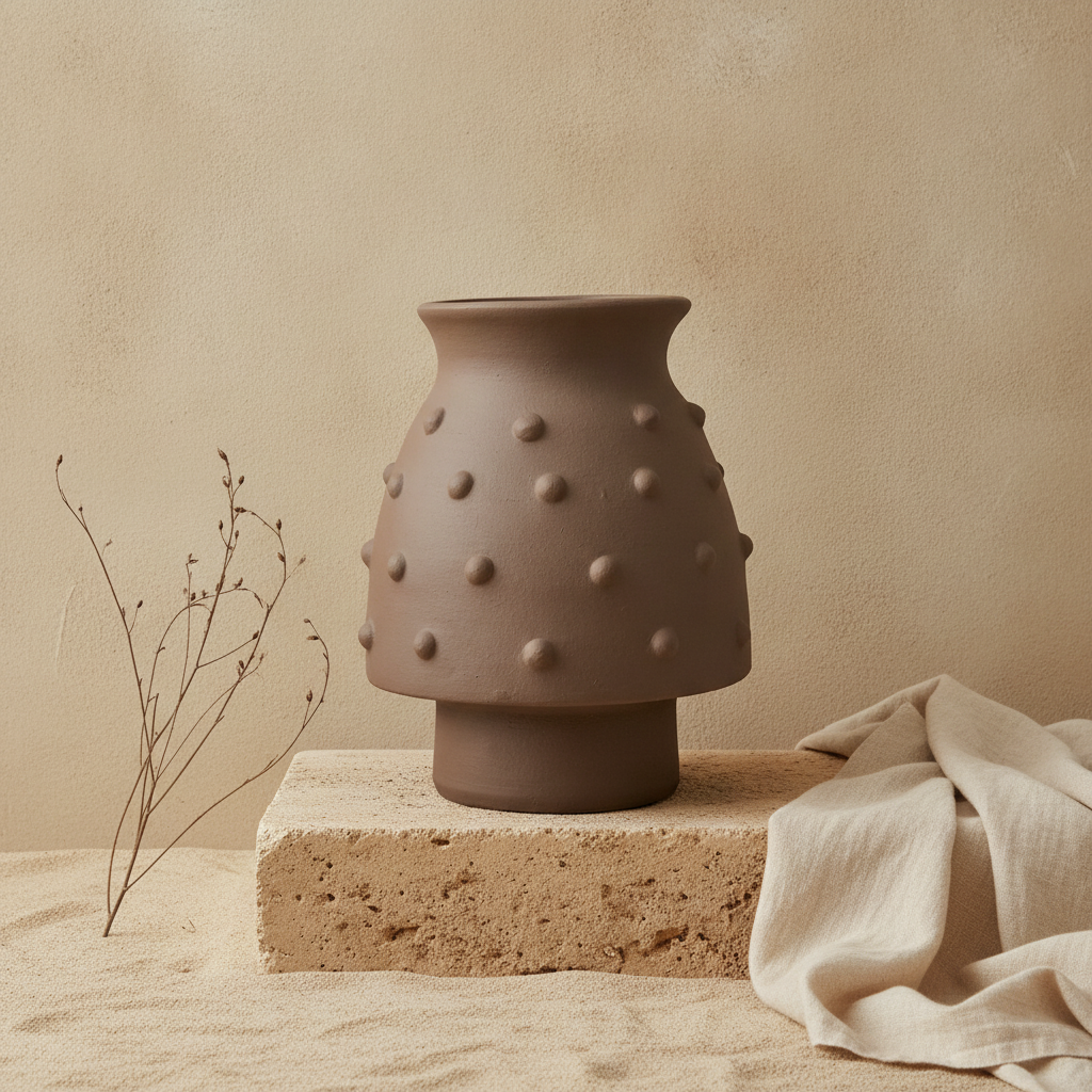 Vaso terracota artesanal  EXC 29, handmade em Portugal.  Decoração orgânica. Decoração minimalista, mediterrânica, cottagecore e moderno.  Decoração orgânica sustentável; design biofílico;