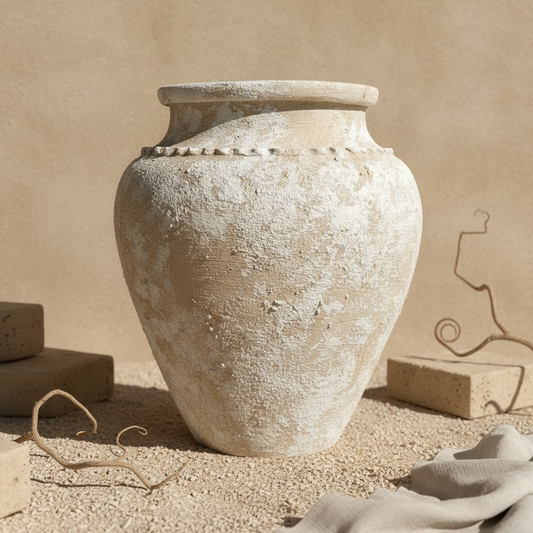 Vaso terracota artesanal  EXC 28, handmade em Portugal. Design de interiores sustentável; design biofílico; Decoração orgânica; Decoração wabi-sabi, farmhouse, Japandi, minimalista, mediterrânica, cottagecore e moderno