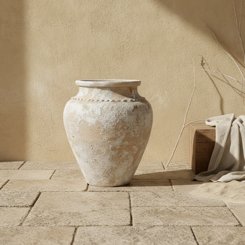 Vaso terracota artesanal  EXC 28, handmade em Portugal. Design de interiores sustentável; design biofílico; Decoração orgânica; Decoração wabi-sabi, farmhouse, Japandi, minimalista, mediterrânica, cottagecore e moderno