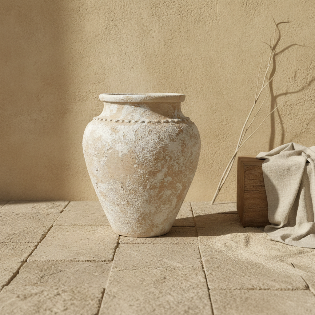Vaso terracota artesanal  EXC 28, handmade em Portugal. Design de interiores sustentável; design biofílico; Decoração orgânica; Decoração wabi-sabi, farmhouse, Japandi, minimalista, mediterrânica, cottagecore e moderno