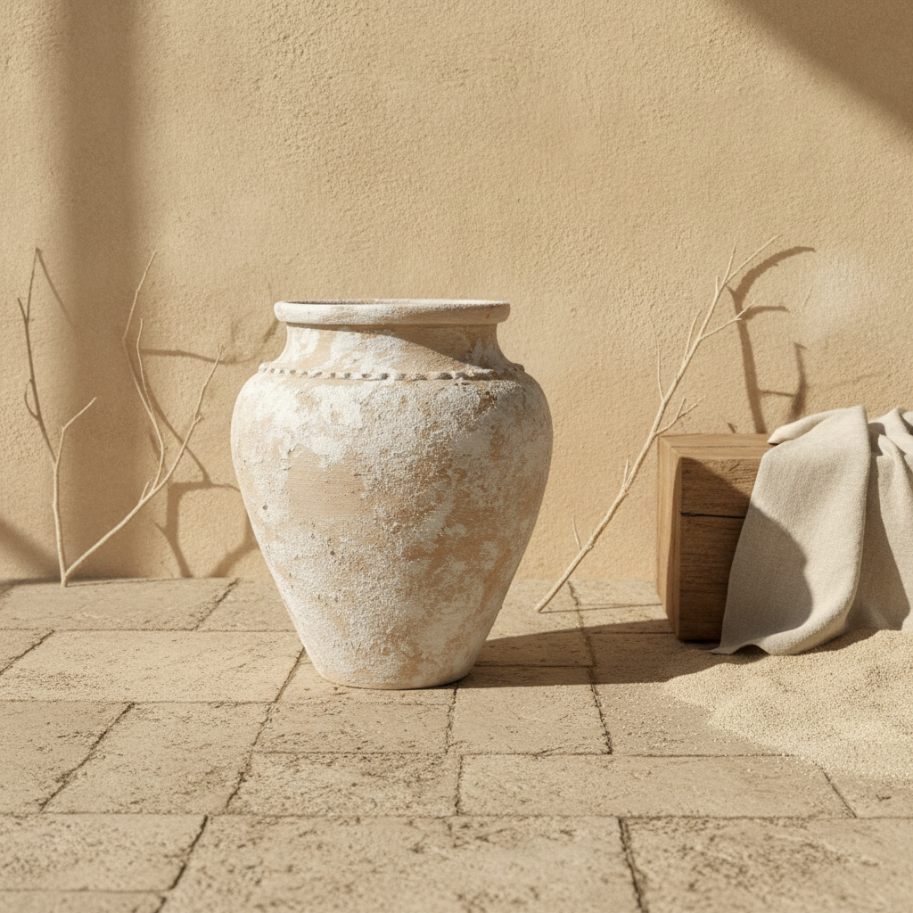 Vaso terracota artesanal  EXC 28, handmade em Portugal. Design de interiores sustentável; design biofílico; Decoração orgânica; Decoração wabi-sabi, farmhouse, Japandi, minimalista, mediterrânica, cottagecore e moderno