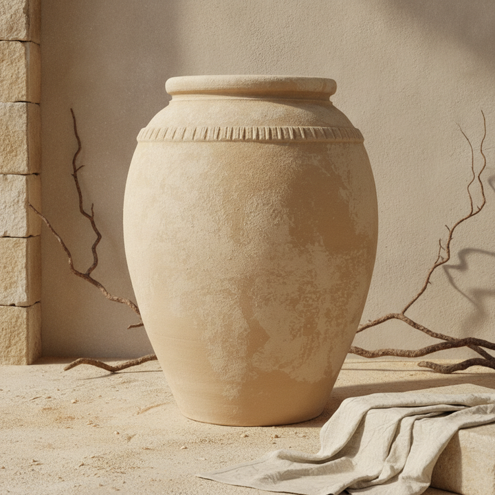 Vaso terracota artesanal Luma C feito à mão Portugal, decoração wabi-sabi, minimalista, rústico, mediterrânico, Japandi e farmehouse. Decoração e design de interiores; decoração e design biofílico;