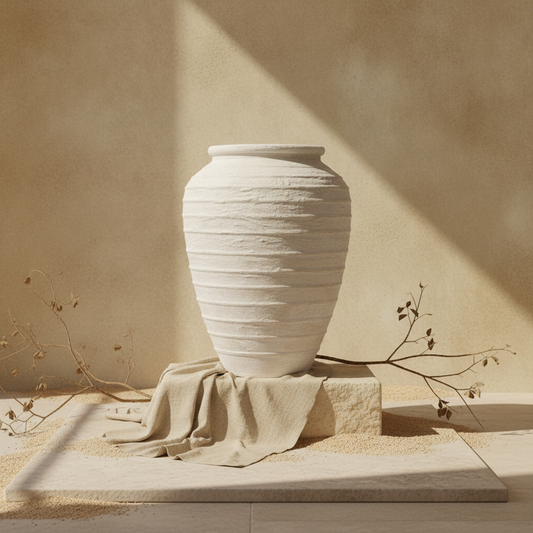 Vaso terracota artesanal  EXC 26, handmade em Portugal. Decoração orgânica. Estilo mediterranico. Design de interiores sustentável; design biofílico; Decoração wabi-sabi, farmhouse, Japandi, minimalista, mediterrânica, cottagecore e moderno.