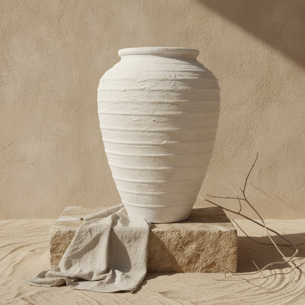 Vaso terracota artesanal  EXC 26, handmade em Portugal. Decoração orgânica. Estilo mediterranico. Design de interiores sustentável; design biofílico; Decoração wabi-sabi, farmhouse, Japandi, minimalista, mediterrânica, cottagecore e moderno.