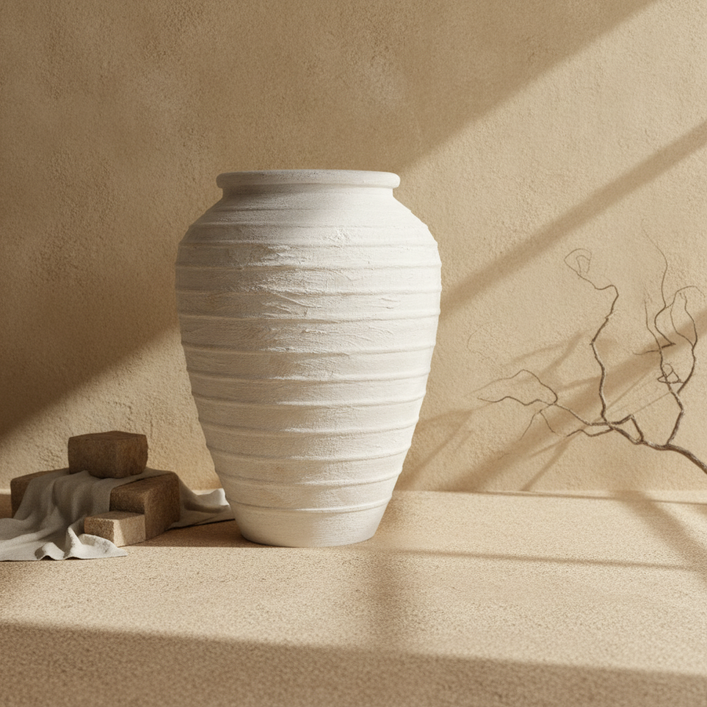 Vaso terracota artesanal  EXC 26, handmade em Portugal. Decoração orgânica. Estilo mediterranico. Design de interiores sustentável; design biofílico; Decoração wabi-sabi, farmhouse, Japandi, minimalista, mediterrânica, cottagecore e moderno.