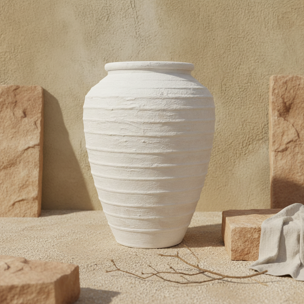 Vaso terracota artesanal  EXC 26, handmade em Portugal. Decoração orgânica. Estilo mediterranico. Design de interiores sustentável; design biofílico; Decoração wabi-sabi, farmhouse, Japandi, minimalista, mediterrânica, cottagecore e moderno.