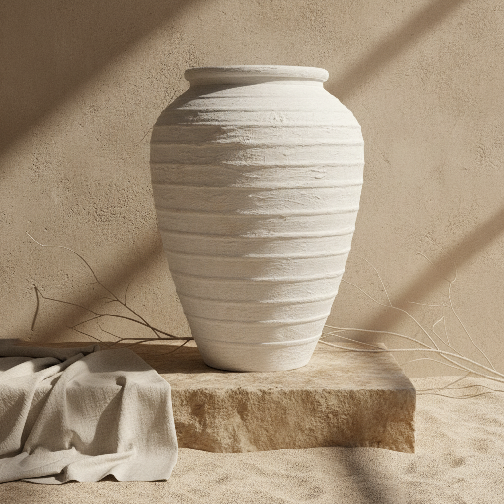 Vaso terracota artesanal  EXC 26, handmade em Portugal. Decoração orgânica. Estilo mediterranico. Design de interiores sustentável; design biofílico; Decoração wabi-sabi, farmhouse, Japandi, minimalista, mediterrânica, cottagecore e moderno.