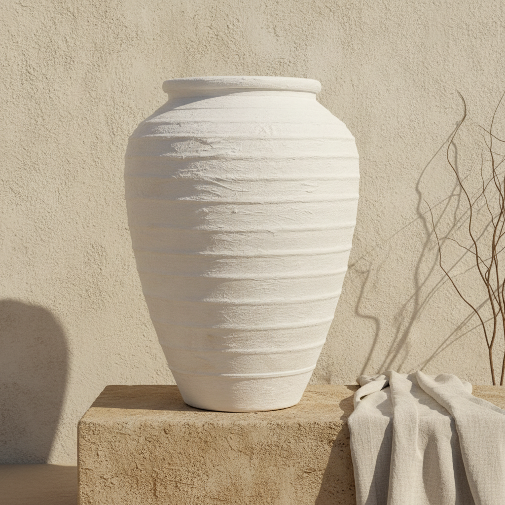 Vaso terracota artesanal  EXC 26, handmade em Portugal. Decoração orgânica. Estilo mediterranico. Design de interiores sustentável; design biofílico; Decoração wabi-sabi, farmhouse, Japandi, minimalista, mediterrânica, cottagecore e moderno.