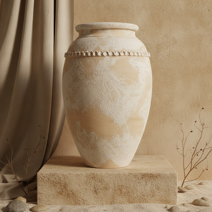 Vaso terracota artesanal Tamar K feito à mão Portugal. Decoração organica em terracota; Decoração de interiores;  Design biofílico; 