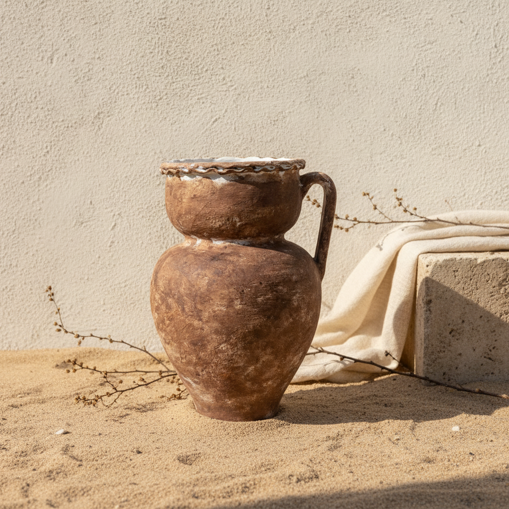 Vaso terracota artesanal RÚSTICO R.1 feito à mão Portugal. Decoração Orgânica;  Estilo wabi-sabi, minimalista, rústico, mediterrânico, Japandi e farmehouse. Decoração de interiores;  design biofílico;