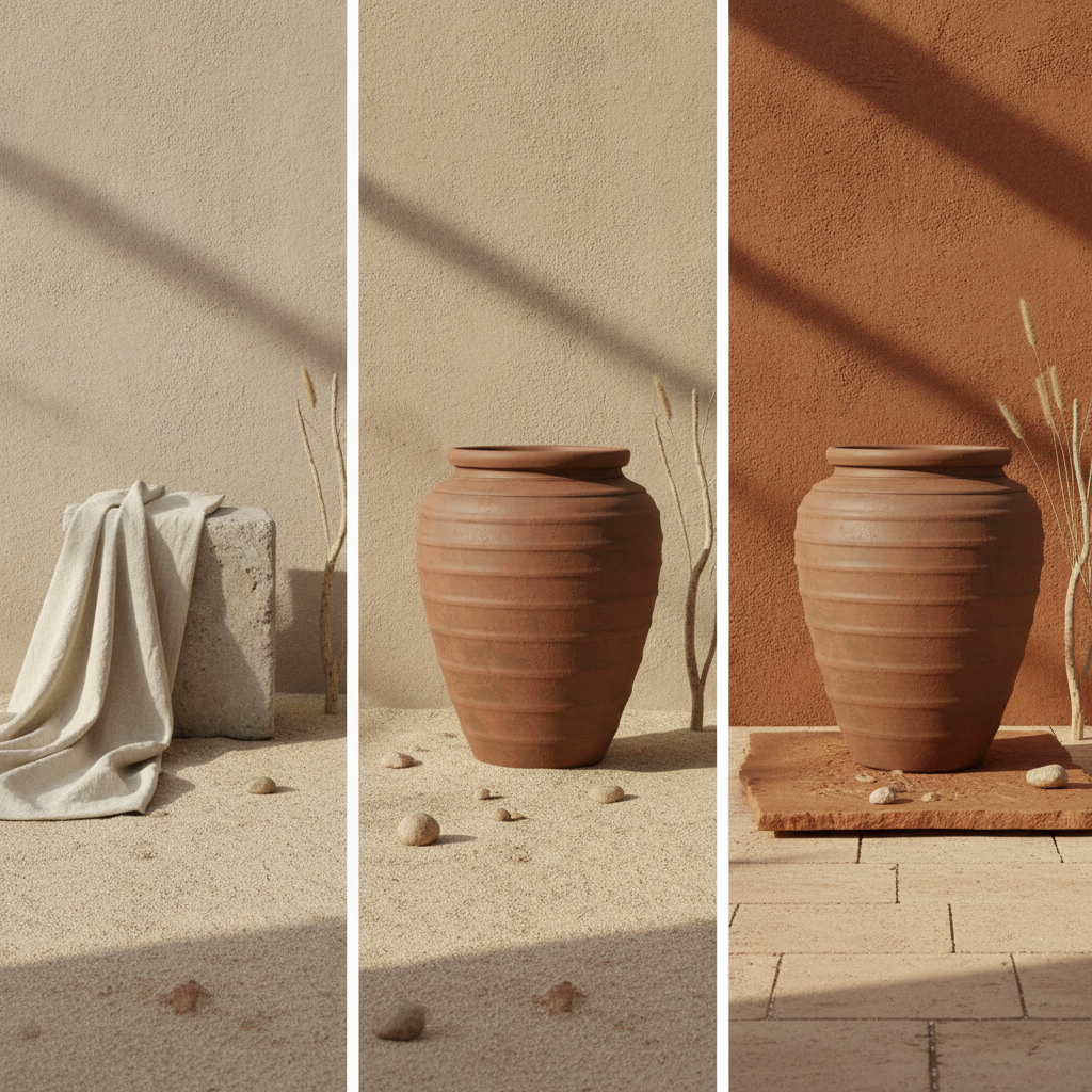 Vaso terracota artesanal  EXC 31, handmade em Portugal. Design de interiores sustentável; design biofílico; Decoração orgânica; Decoração wabi-sabi, farmhouse, Japandi, minimalista, mediterrânica. 