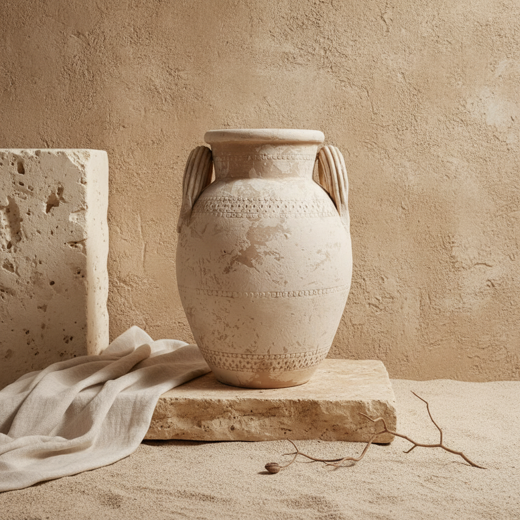 Vaso terracota artesanal Poteh D feito à mão Portugal. Decoração orgânica; Decoração natural e sustentável nos estilos Japandi, minimalista, rústico, farmhouse e moderno e wabi-sabi. Design de interiores; design biofílico;