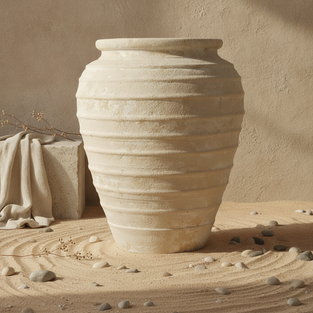 Vaso terracota artesanal Marua O, MADE IN Portugal. Vaso de barrro grande. Decoração orgânica; Estilo wabi-sabi, minimalista, rústico, mediterrânico, moderno e outras. Decoração sustentável e design de interiores; design biofílico;