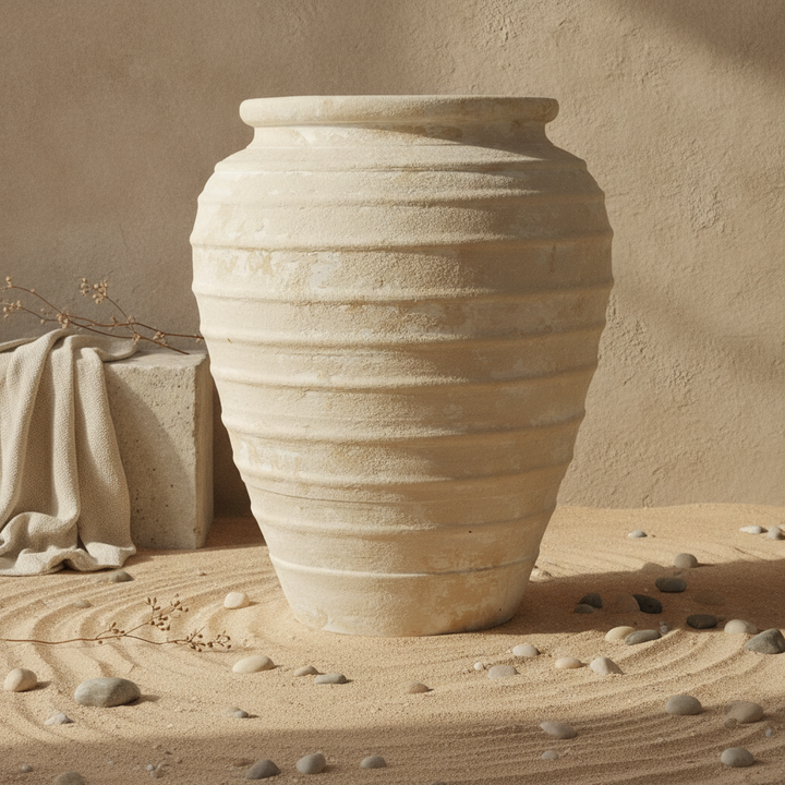 Vaso terracota artesanal Marua O, MADE IN Portugal. Vaso de barrro grande. Decoração orgânica; Estilo wabi-sabi, minimalista, rústico, mediterrânico, moderno e outras. Decoração sustentável e design de interiores; design biofílico;