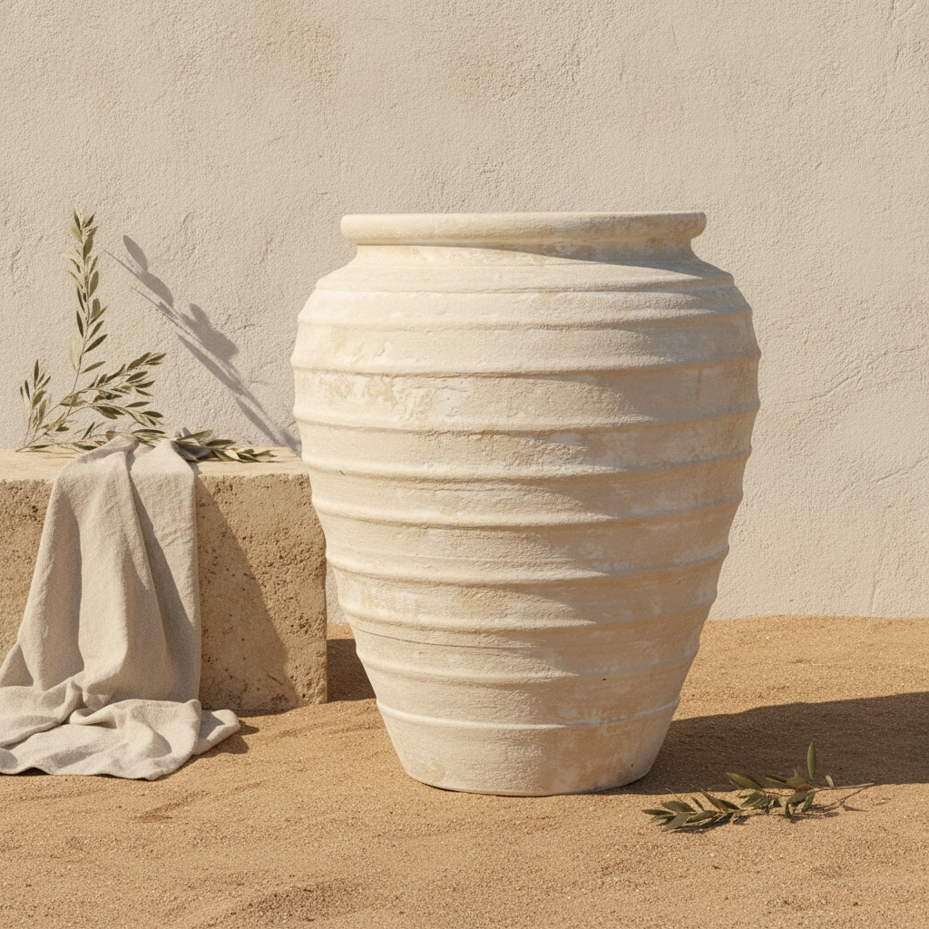 Vaso terracota artesanal Marua O, MADE IN Portugal. Vaso de barrro grande. Decoração orgânica; Estilo wabi-sabi, minimalista, rústico, mediterrânico, moderno e outras. Decoração sustentável e design de interiores; design biofílico;