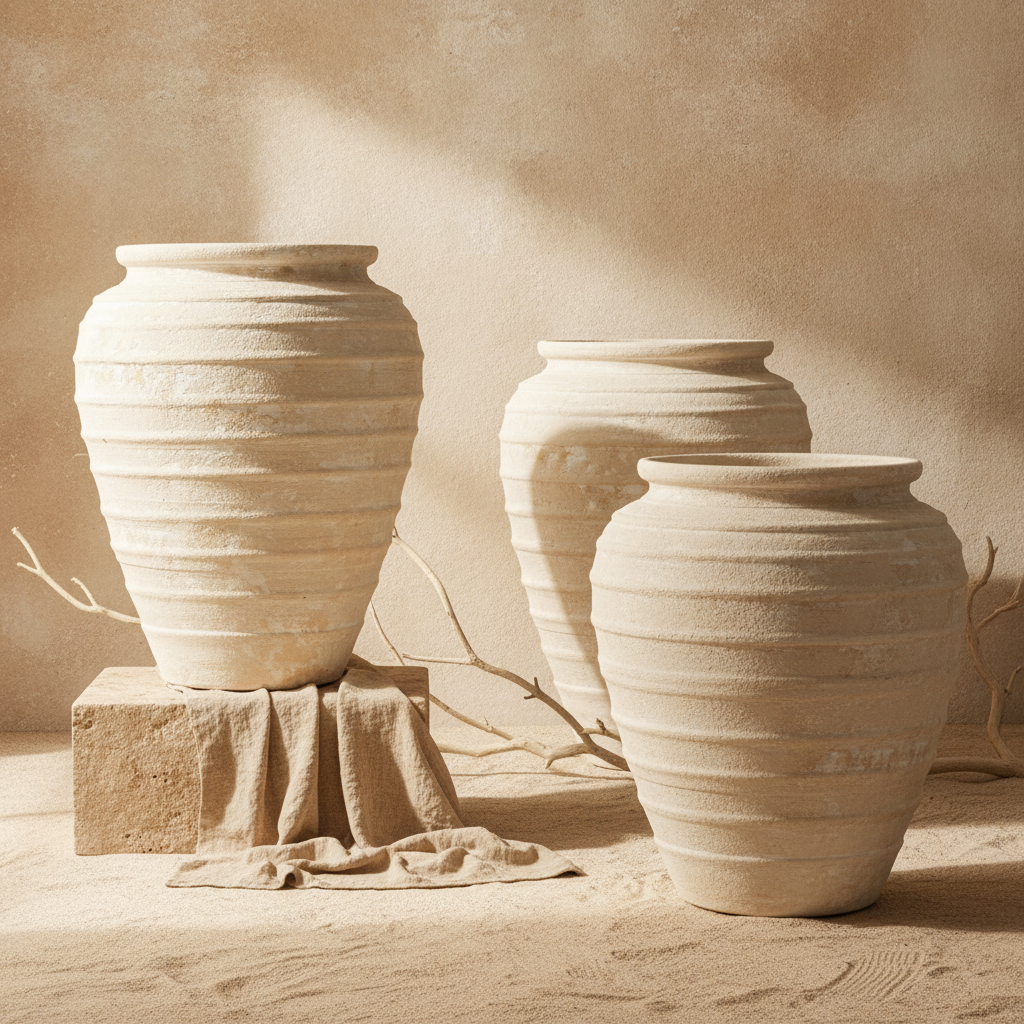 Vaso terracota artesanal Marua O, MADE IN Portugal. Vaso de barrro grande. Decoração orgânica; Estilo wabi-sabi, minimalista, rústico, mediterrânico, moderno e outras. Decoração sustentável e design de interiores; design biofílico;