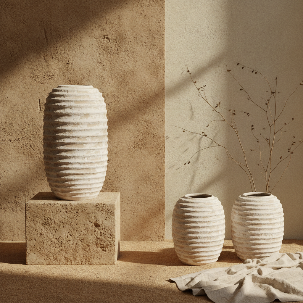 Vaso terracota artesanal  EXC 30, handmade em Portugal. Design de interiores sustentável; design biofílico.   Decoração orgânica;