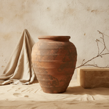 Vaso terracota artesanal Marua P, Decoração sustentável e design de interiores; design biofílico; MADE IN Portugal. Vaso de barrro grande. Decoração orgânica; Estilo wabi-sabi, minimalista, rústico, mediterrânico, moderno e outras. 
