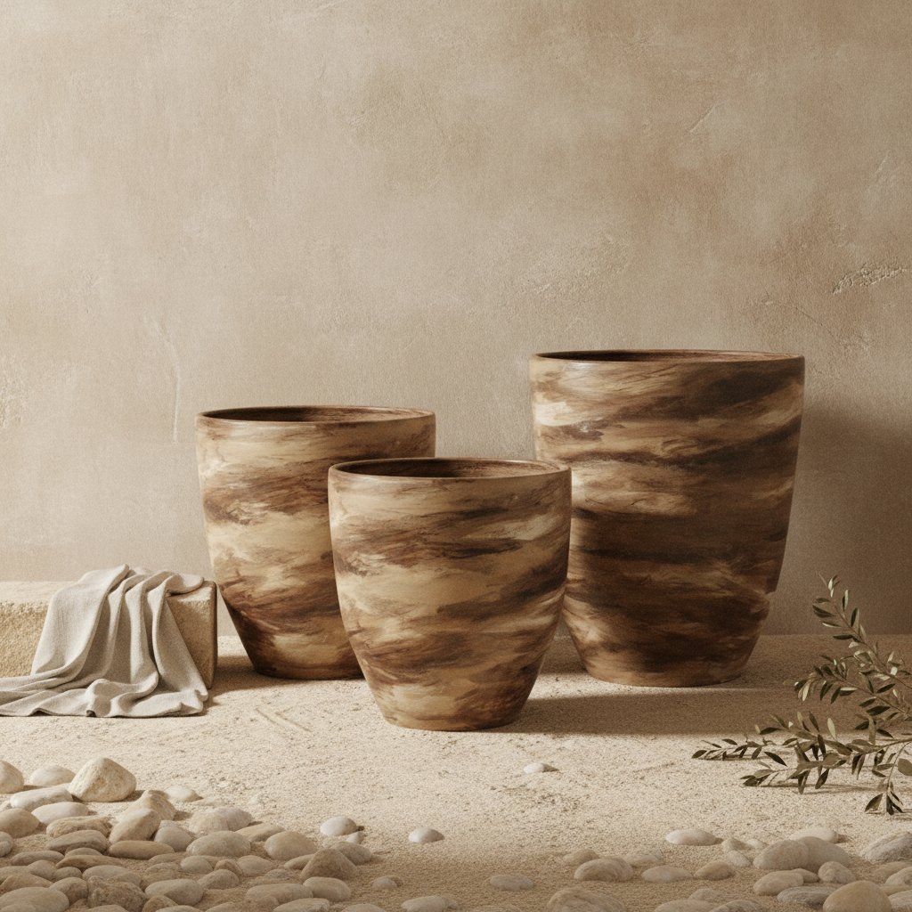 Vaso terracota artesanal Nahura B feito à mão Portugal. Vasos de terracota gigantes. Decoração Orgânica.  decoração wabi-sabi, minimalista, rústico, mediterrânico, e outras. Decoração e design de interiores; decoração e design biofílico;
