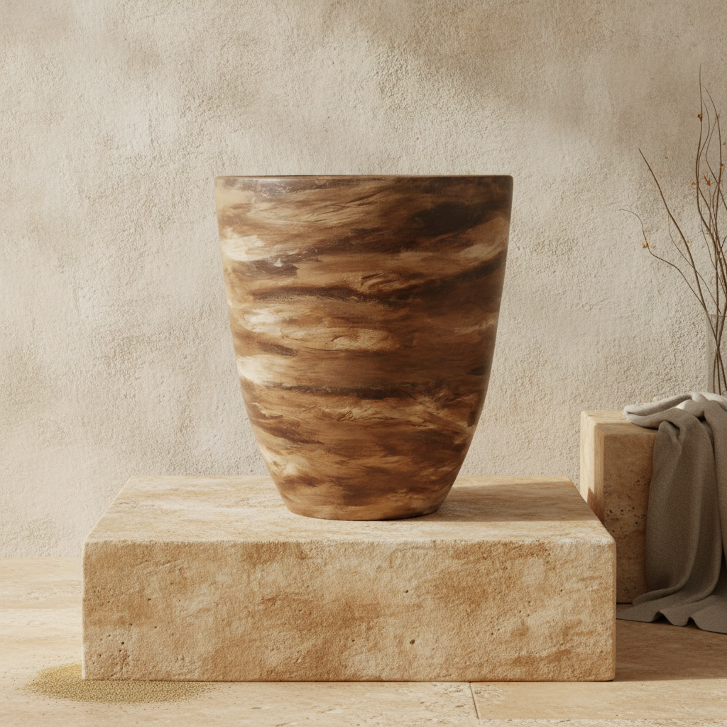 Vaso terracota artesanal Nahura B feito à mão Portugal. Vasos de terracota gigantes. Decoração Orgânica.  decoração wabi-sabi, minimalista, rústico, mediterrânico, e outras. Decoração e design de interiores; decoração e design biofílico;