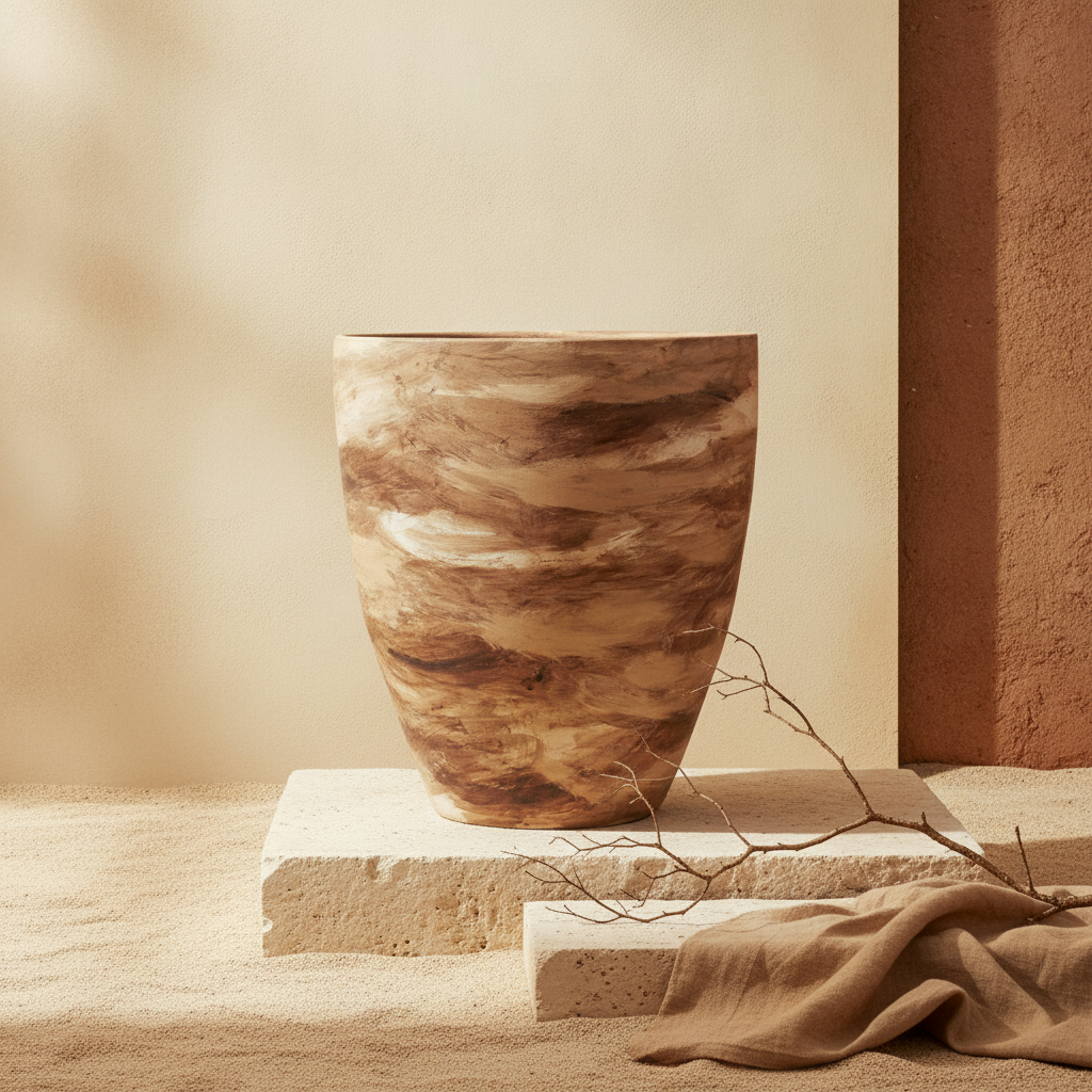 Vaso terracota artesanal Nahura B feito à mão Portugal. Vasos de terracota gigantes. Decoração Orgânica.  decoração wabi-sabi, minimalista, rústico, mediterrânico, e outras. Decoração e design de interiores; decoração e design biofílico;