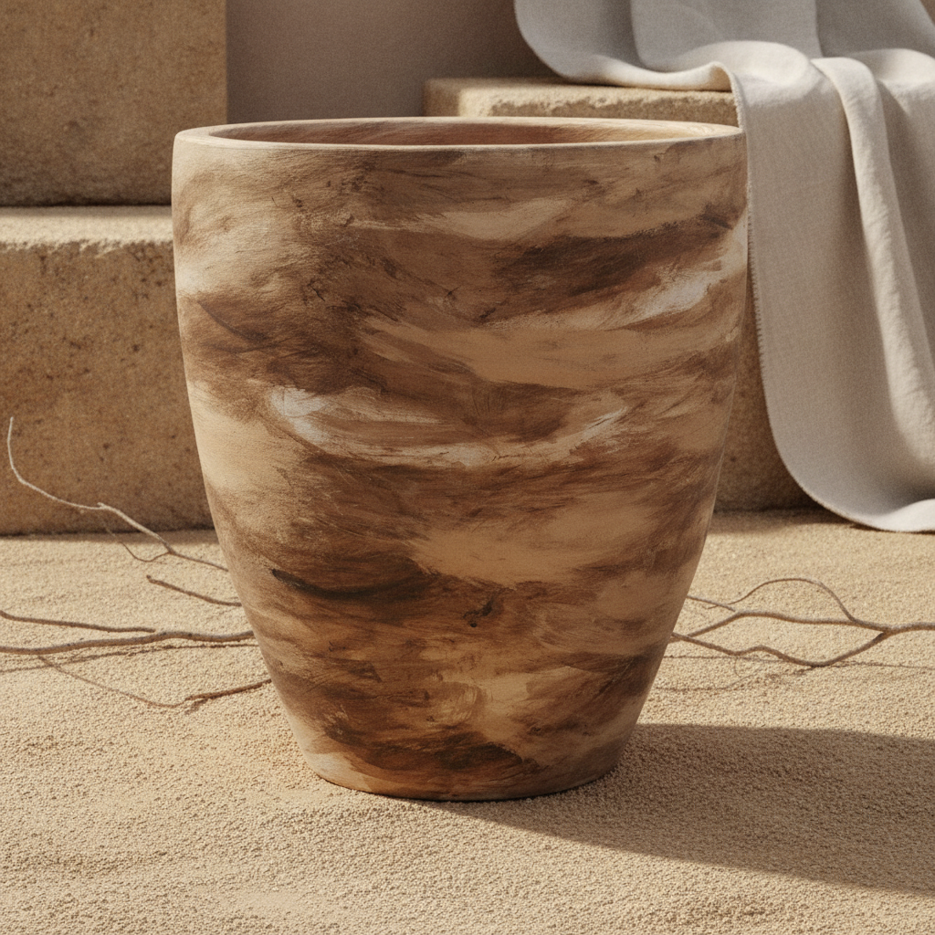 Vaso terracota artesanal Nahura B feito à mão Portugal. Vasos de terracota gigantes. Decoração Orgânica.  decoração wabi-sabi, minimalista, rústico, mediterrânico, e outras. Decoração e design de interiores; decoração e design biofílico;