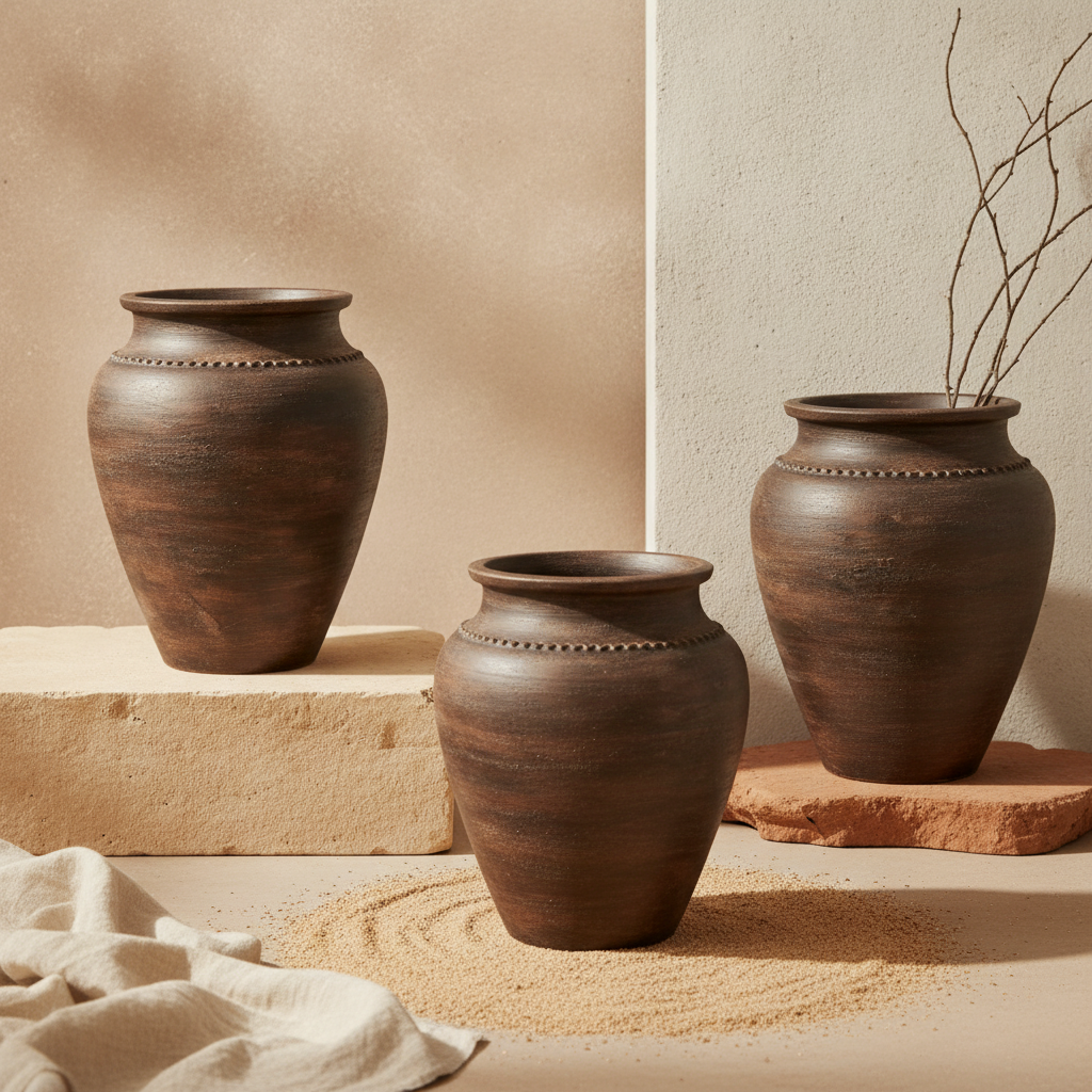 Vaso terracota artesanal RÚSTICO Z.2 made in Portugal. Decoração wabi-sabi, minimalista, rústico, mediterrânico, Japandi e farmehouse. Decoração e design de interiores; decoração e design biofílico; Decoração orgânica