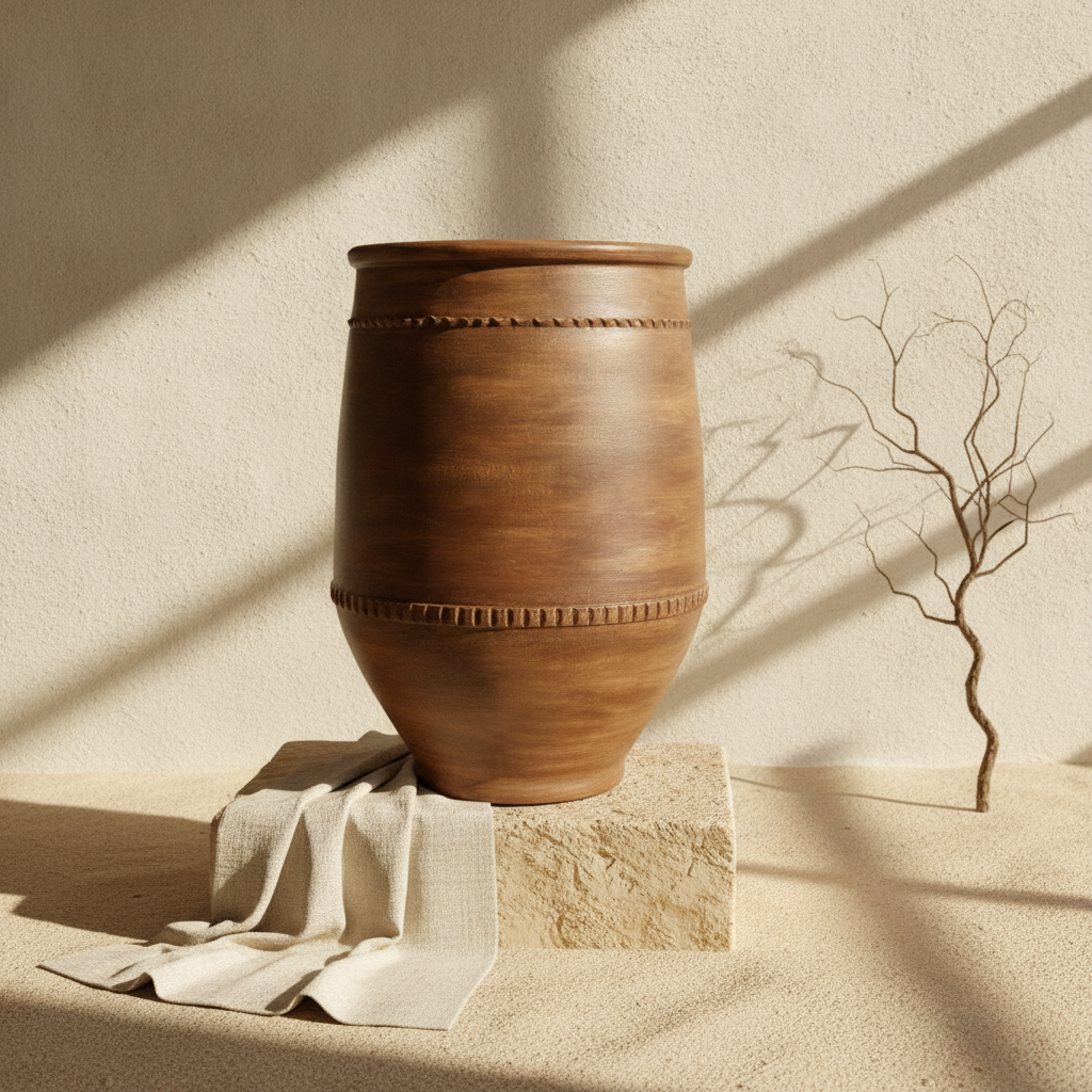 Vaso terracota artesanal RÚSTICO U feito à mão Portugal. Decoração de interiores e exteriores;  Desing biofílico; Estilos cottagecore, rústico, mediterrânico, Japandi,  wabi-sabi e farmehouse. 