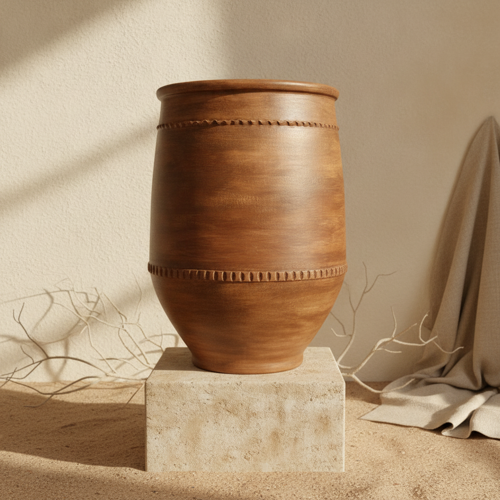 Vaso terracota artesanal RÚSTICO U feito à mão Portugal. Decoração de interiores e exteriores;  Desing biofílico; Estilos cottagecore, rústico, mediterrânico, Japandi,  wabi-sabi e farmehouse. 