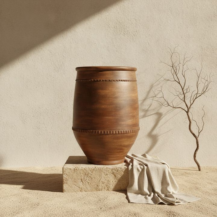 Vaso terracota artesanal RÚSTICO U feito à mão Portugal. Decoração de interiores e exteriores;  Desing biofílico; Estilos cottagecore, rústico, mediterrânico, Japandi,  wabi-sabi e farmehouse. 