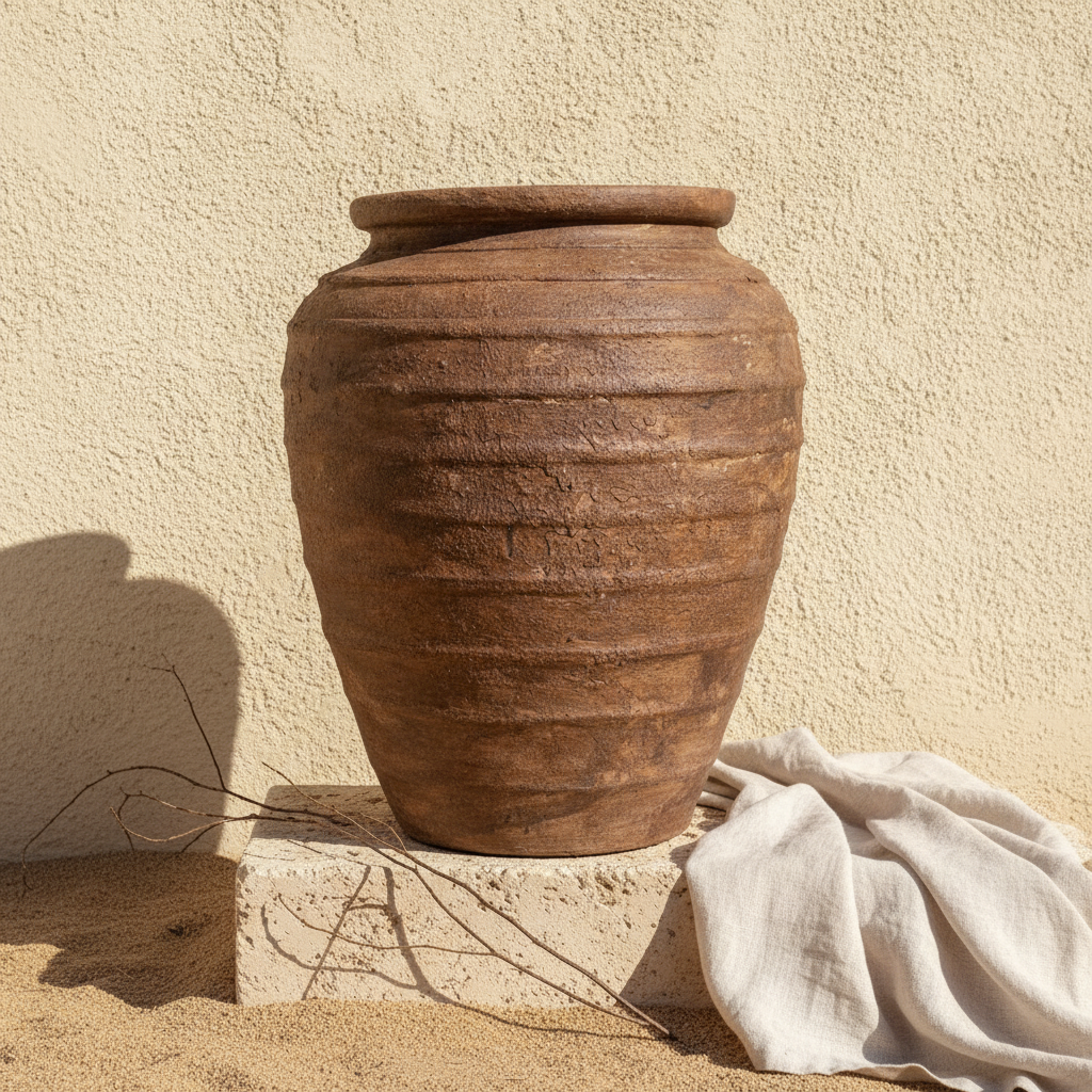 Vaso terracota artesanal RÚSTICO M feito à mão Portugal. Decoração de interiores;  design biofílico; Estilos cottagecore, rústico, mediterrânico, Japandi, estilo wabi-sabi e farmehouse.
