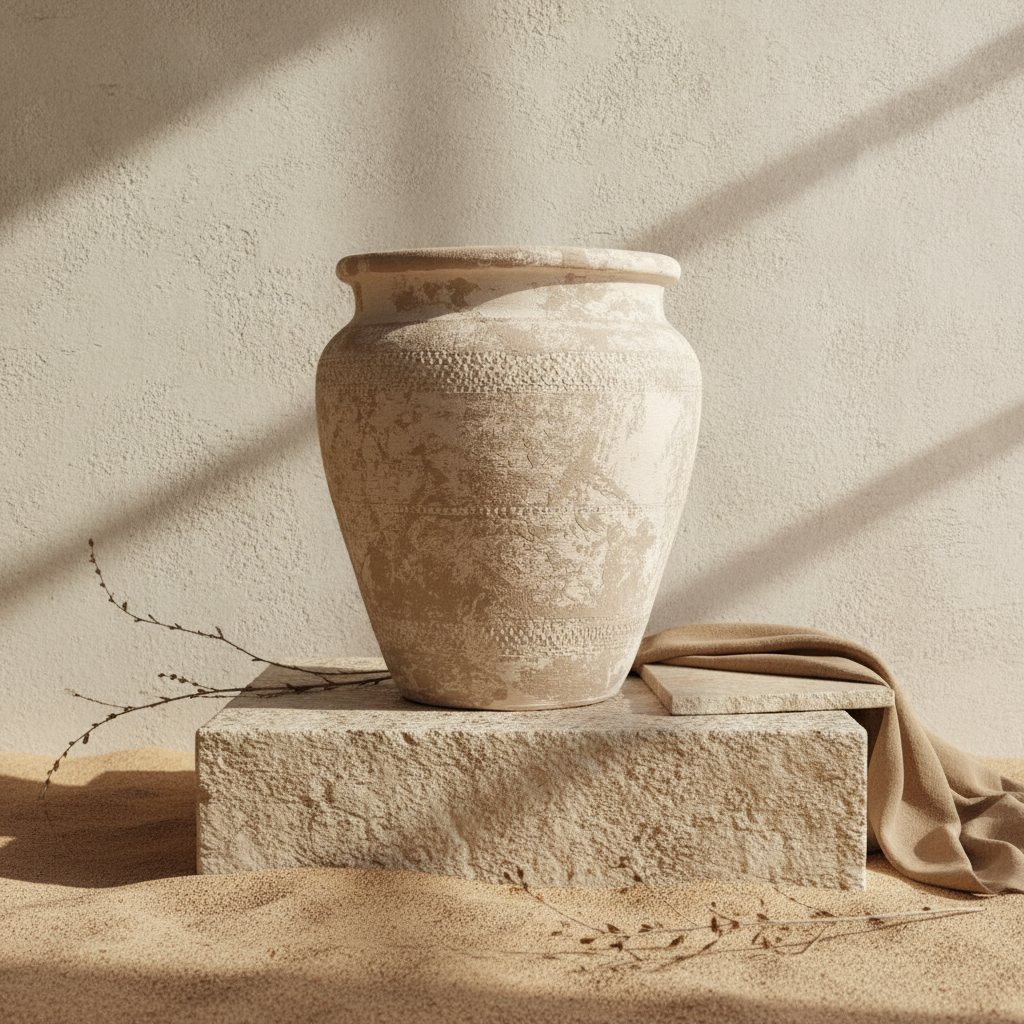 Vaso terracota artesanal Alura D made in Portugal. Organic Decor; Decoração wabi-sabi, minimalista, rústico, mediterrânico, e outras. Decoração e design de interiores; decoração e design biofílico;