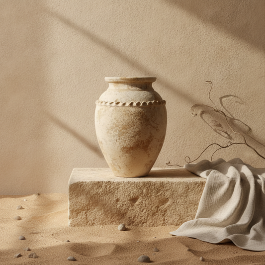 Vaso terracota artesanal Tamar L feito à mão Portugal. Decoração organica em terracota; Decoração estilo wabi-sabi, minimalista, rústico, mediterrânico, Japandi e farmehouse. Decoração de interiores;  Design biofílico; Decoração sustentável