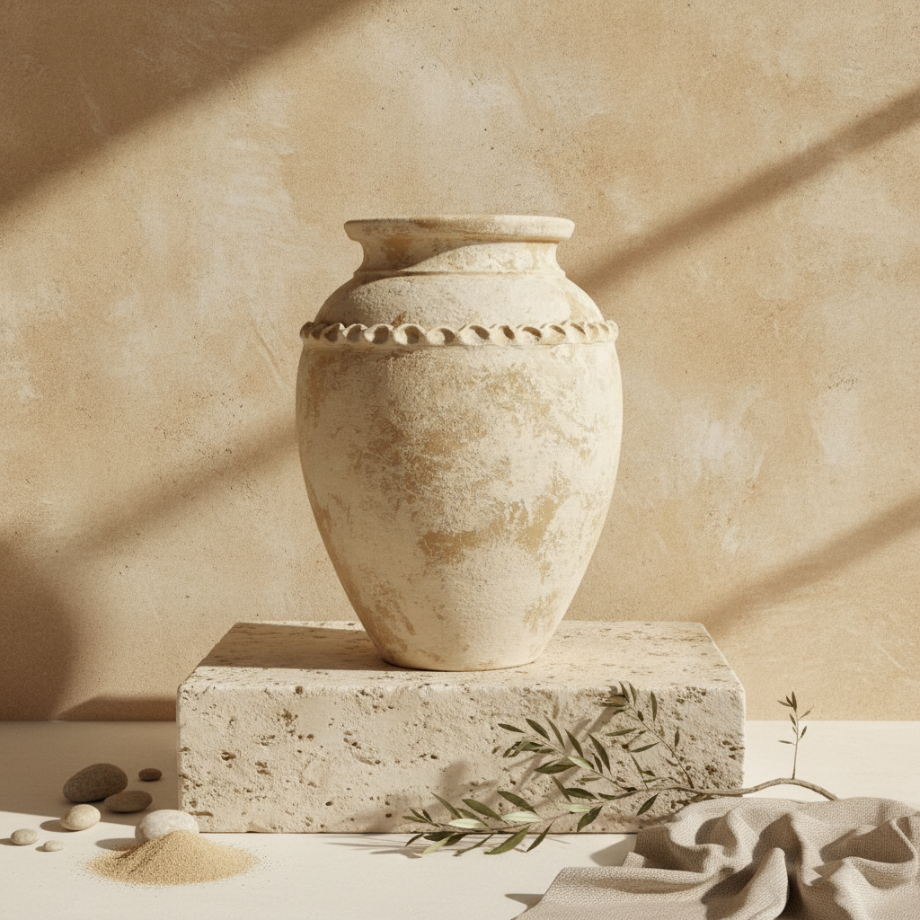 Vaso terracota artesanal Tamar L feito à mão Portugal. Decoração organica em terracota; Decoração estilo wabi-sabi, minimalista, rústico, mediterrânico, Japandi e farmehouse. Decoração de interiores;  Design biofílico; Decoração sustentável
