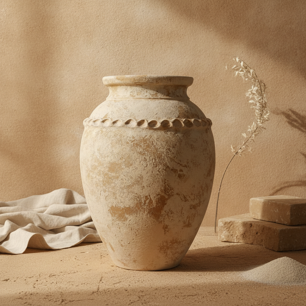 Vaso terracota artesanal Tamar L feito à mão Portugal. Decoração organica em terracota; Decoração estilo wabi-sabi, minimalista, rústico, mediterrânico, Japandi e farmehouse. Decoração de interiores;  Design biofílico; Decoração sustentável