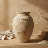 Vaso terracota artesanal Tamar L feito à mão Portugal. Decoração organica em terracota; Decoração estilo wabi-sabi, minimalista, rústico, mediterrânico, Japandi e farmehouse. Decoração de interiores;  Design biofílico; Decoração sustentável