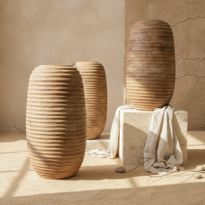 Vaso terracota artesanal EXCLUSIVO 30 feito à mão Portugal. Decoração orgânica. Decoração sustentável; decoração e design biofílico; Decoração minimalista, wabi-sabi, rústica, mediterrânico e farmehouse.  Design de interiores; 