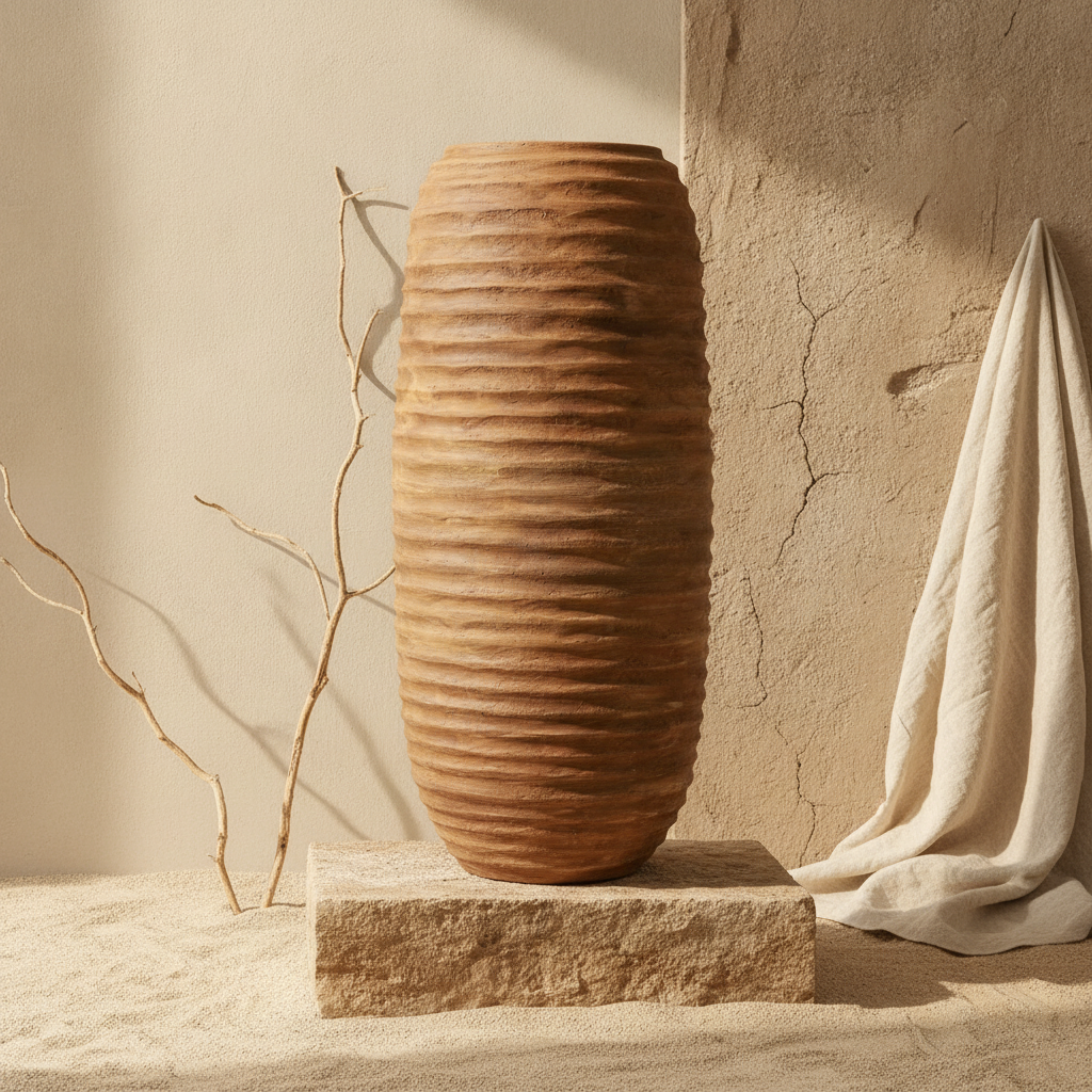 Vaso terracota artesanal EXCLUSIVO 30 feito à mão Portugal. Decoração orgânica. Decoração sustentável; decoração e design biofílico; Decoração minimalista, wabi-sabi, rústica, mediterrânico e farmehouse.  Design de interiores; 
