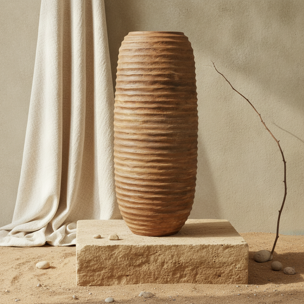 Vaso terracota artesanal EXCLUSIVO 30 feito à mão Portugal. Decoração orgânica. Decoração sustentável; decoração e design biofílico; Decoração minimalista, wabi-sabi, rústica, mediterrânico e farmehouse.  Design de interiores; 