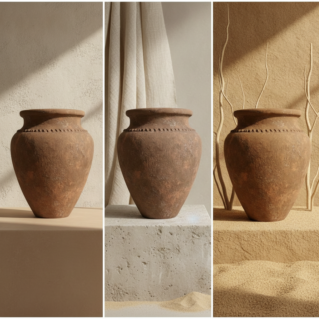 Vaso terracota artesanal  EXC 34, handmade em Portugal. Design de interiores sustentável; design biofílico; Decoração orgânica; Decoração wabi-sabi, farmhouse, Japandi, minimalista, mediterrânica. Organic Decor; 