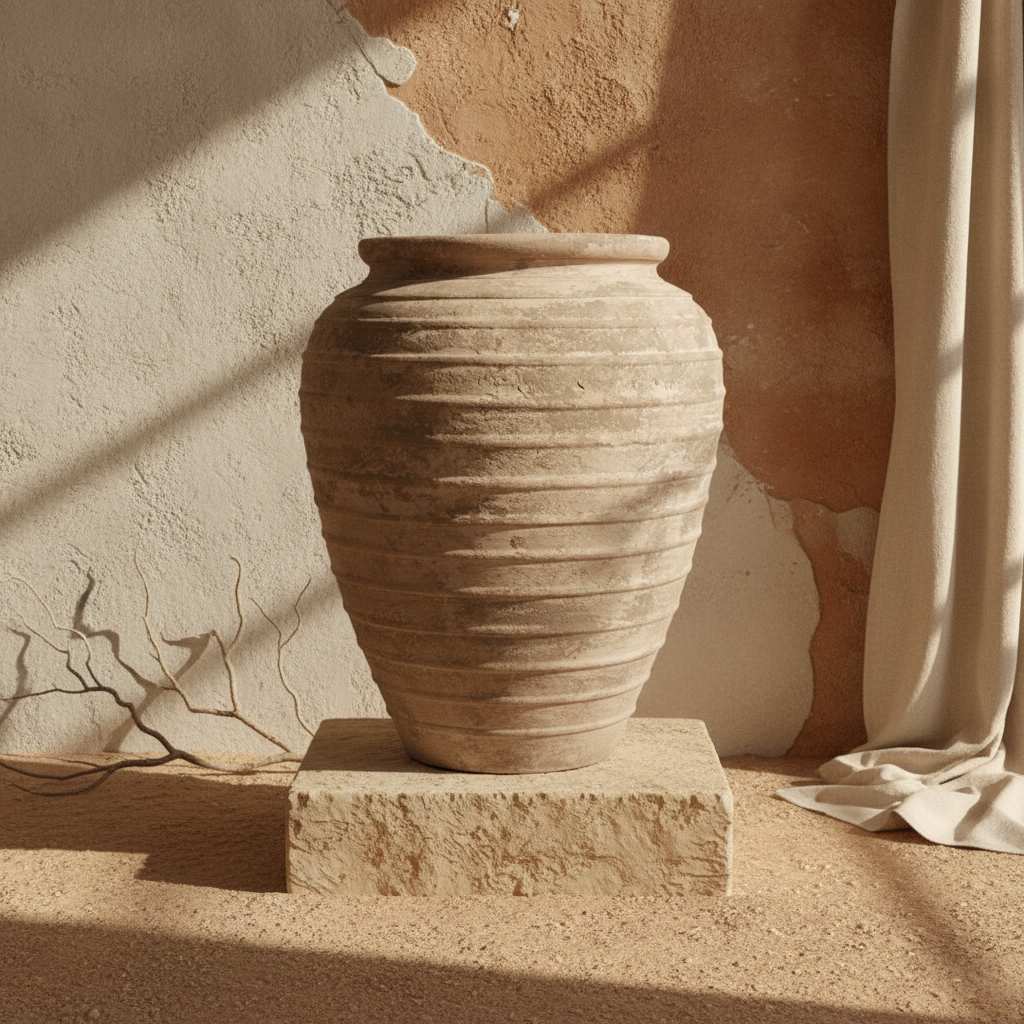 Vaso terracota artesanal  EXC 15, handmade em Portugal. Decoração wabi-sabi, farmhouse, Japandi, minimalista, mediterrânica, cottagecore e moderno. Design de interiores, decoração sustentável; design biofílico;