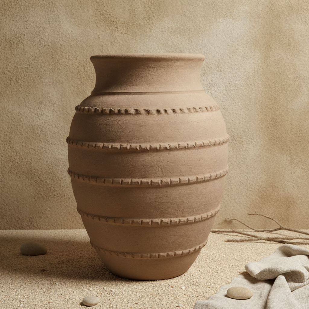 Vaso terracota artesanal  EXC 33, handmade em Portugal. Organic Decor; Design de interiores sustentável; design biofílico; Decoração orgânica; Decoração wabi-sabi, farmhouse, Japandi, minimalista, mediterrânica. 